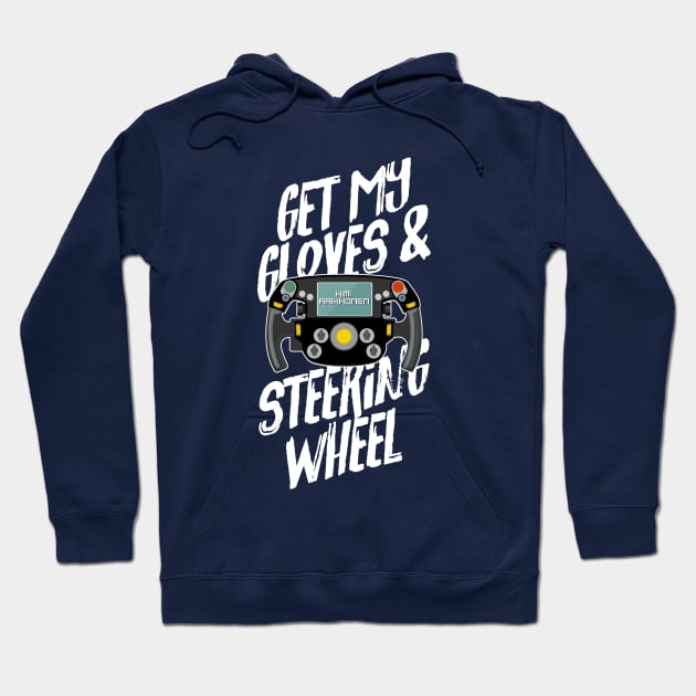 Kimi Raikkonen - Get My Gloves and Steering Wheel Hoodie by jaybeetee